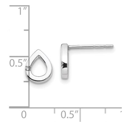 White Ice Diamant-Ohrstecker in Tropfenform aus rhodiniertem Sterlingsilber