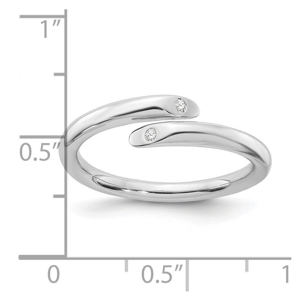 Sterlingsilber Weiß Eis Rhodiniert Diamant Ring