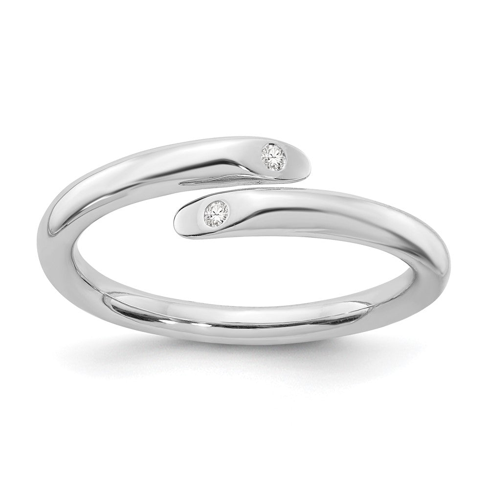 Sterlingsilber Weiß Eis Rhodiniert Diamant Ring