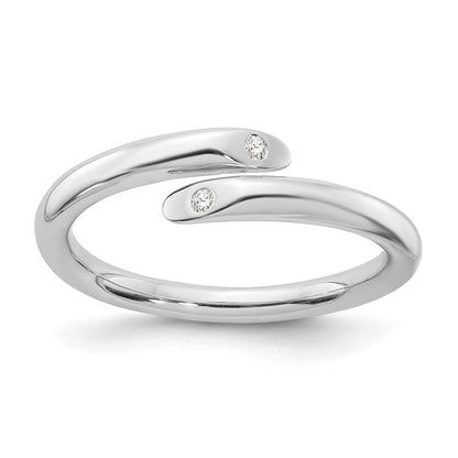 Sterlingsilber Weiß Eis Rhodiniert Diamant Ring