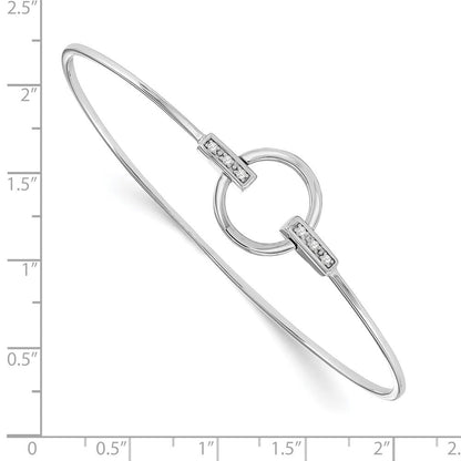 Sterlingsilber Weiß Eis Rhodiniert Diamant Armreif