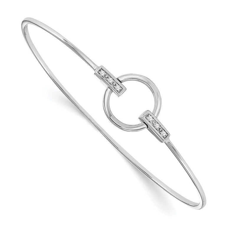 Sterlingsilber Weiß Eis Rhodiniert Diamant Armreif