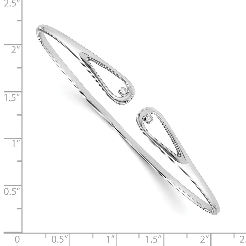 Sterlingsilber Weiß Eis Rhodiniert Diamant Armreif