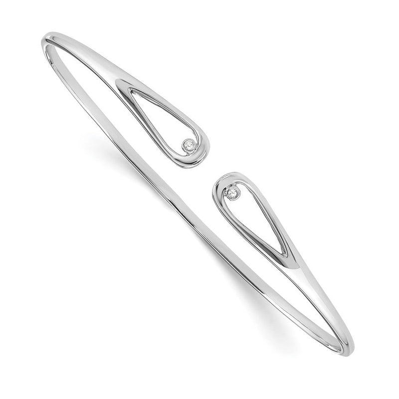 Sterlingsilber Weiß Eis Rhodiniert Diamant Armreif