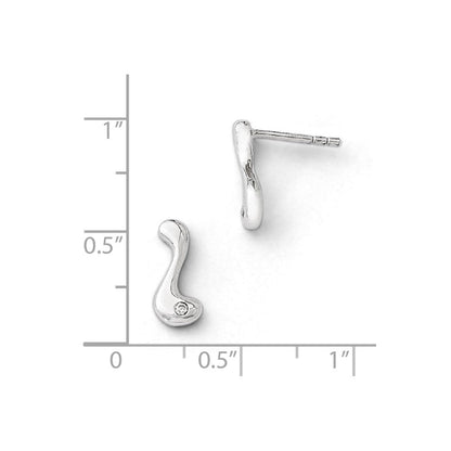 Sterlingsilber Diamant-Ohrhänger, 0,02 ct