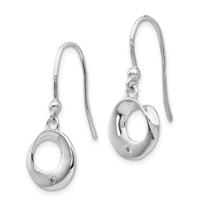 White Ice Diamant-Ohrhänger mit Ohrhaken aus rhodiniertem Sterlingsilber