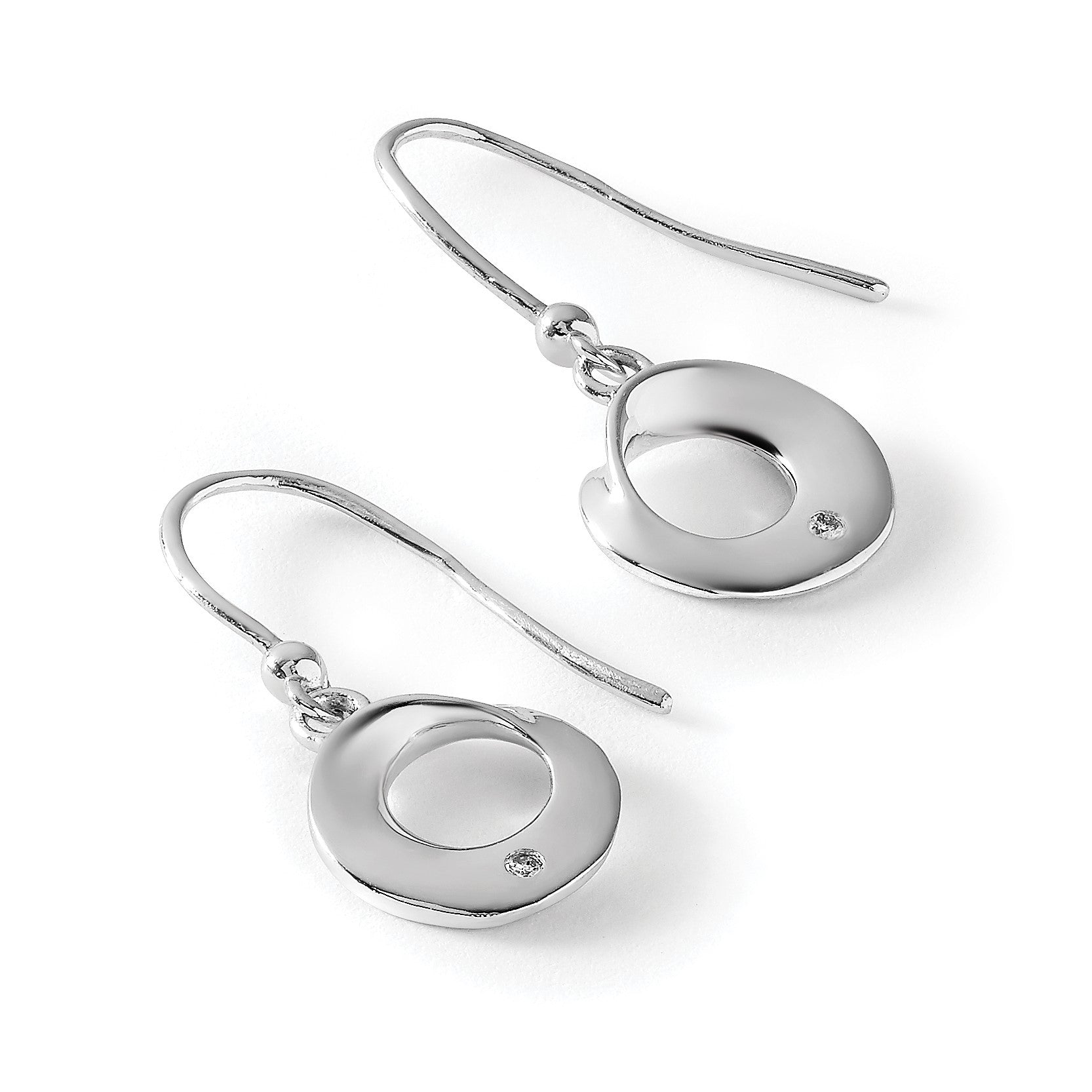 White Ice Diamant-Ohrhänger mit Ohrhaken aus rhodiniertem Sterlingsilber