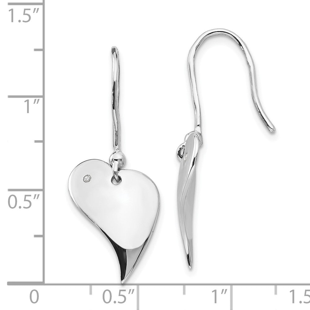 White Ice Diamant-Ohrhänger in Herzform aus rhodiniertem Sterlingsilber