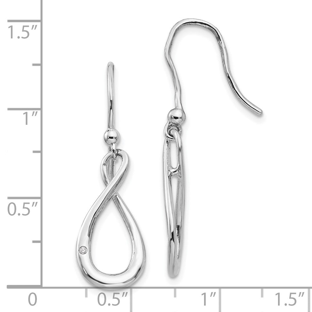 White Ice Ohrhänger mit Diamanten aus rhodiniertem Sterlingsilber, mit Ohrhaken