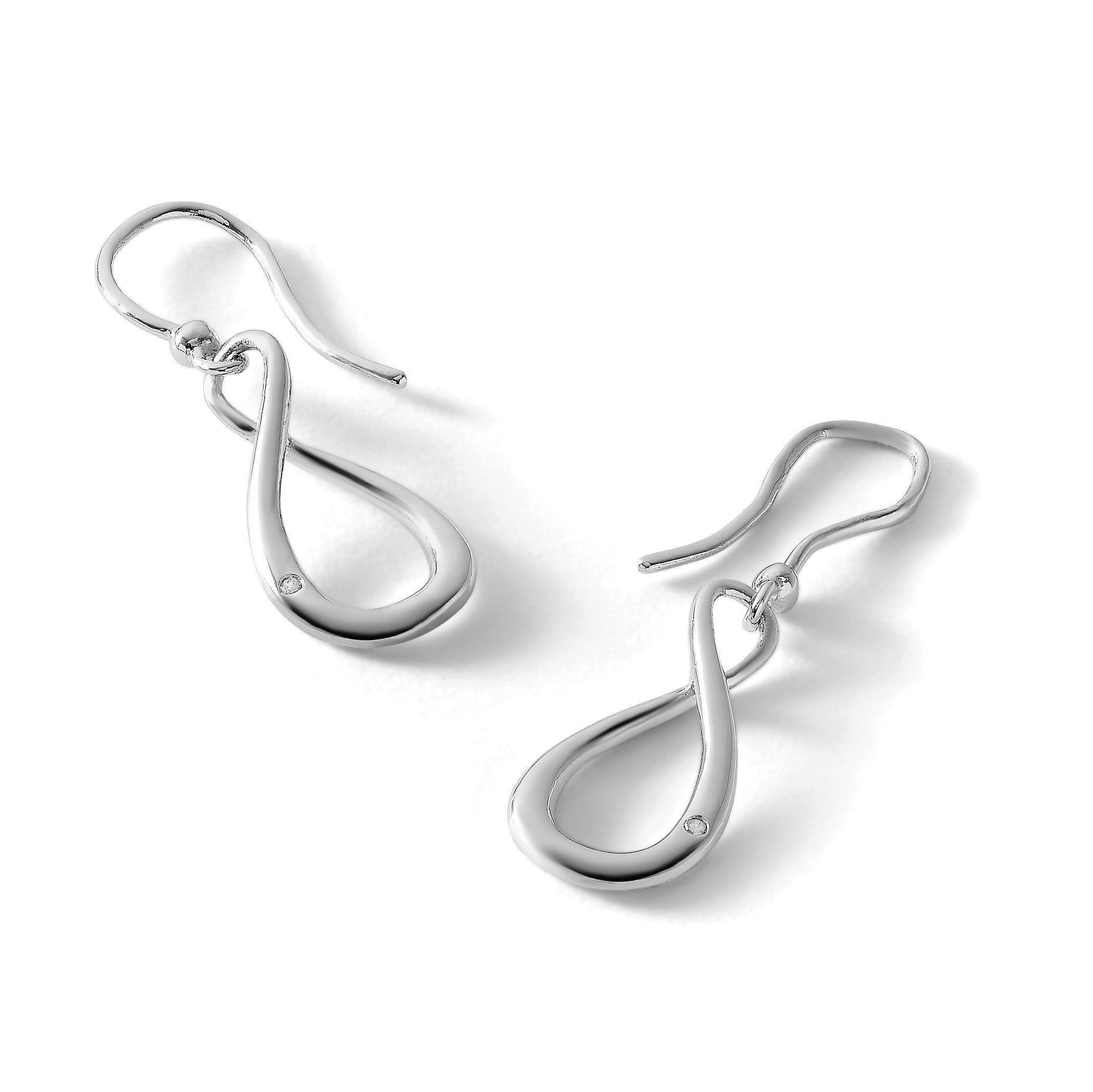 White Ice Ohrhänger mit Diamanten aus rhodiniertem Sterlingsilber, mit Ohrhaken
