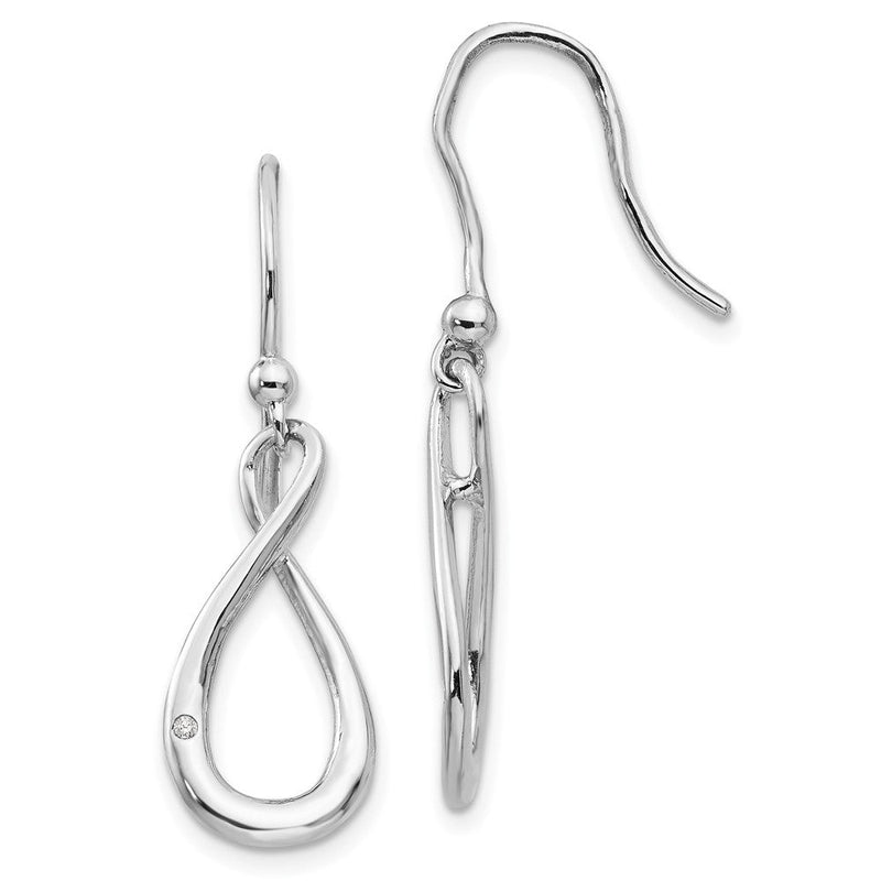 White Ice Ohrhänger mit Diamanten aus rhodiniertem Sterlingsilber, mit Ohrhaken