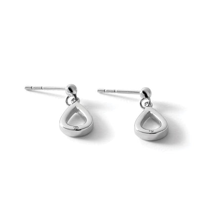 Rhodinierte Sterlingsilber-Ohrhänger „White Ice“ mit Diamant-Besatz, Tropfenform, mit Ohrstecker-Verschluss