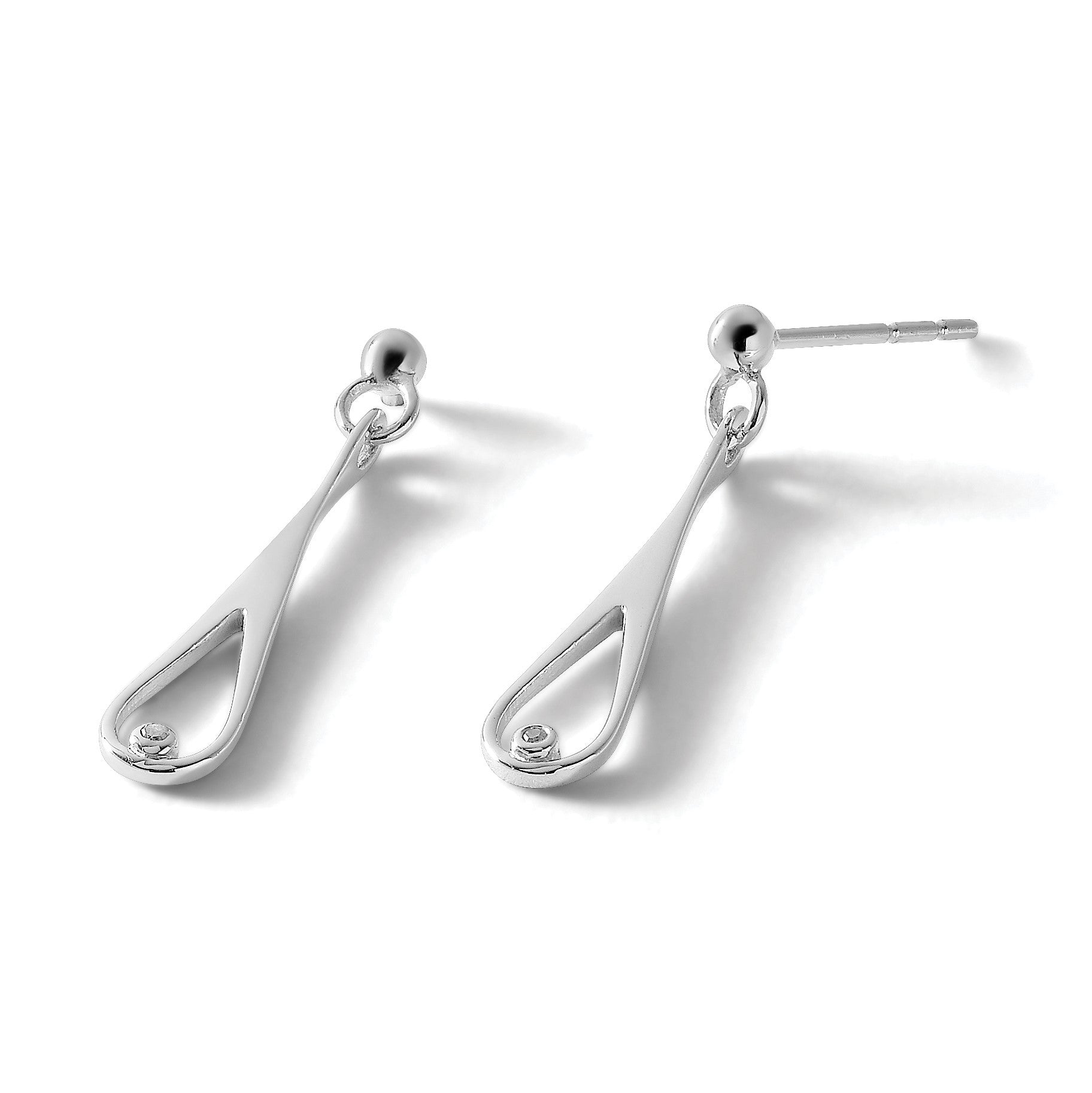 White Ice Ohrhänger aus rhodiniertem Sterlingsilber mit Diamanten