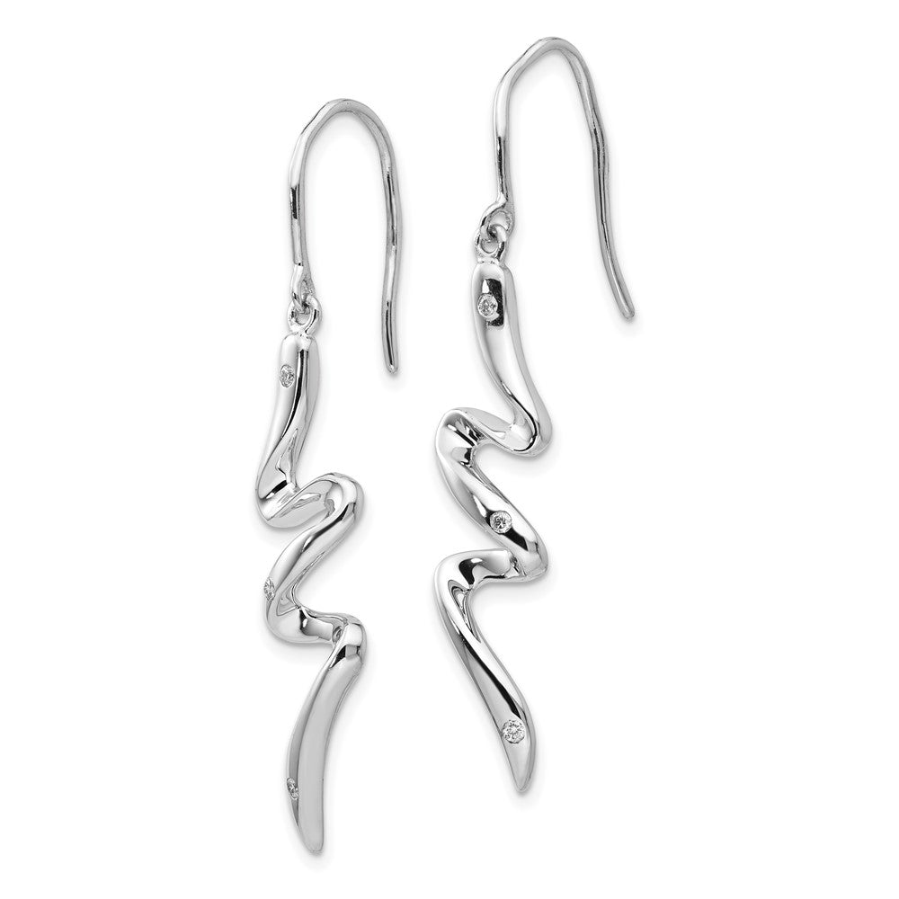 White Ice Diamant-Ohrhänger aus rhodiniertem Sterlingsilber mit Schäferhaken