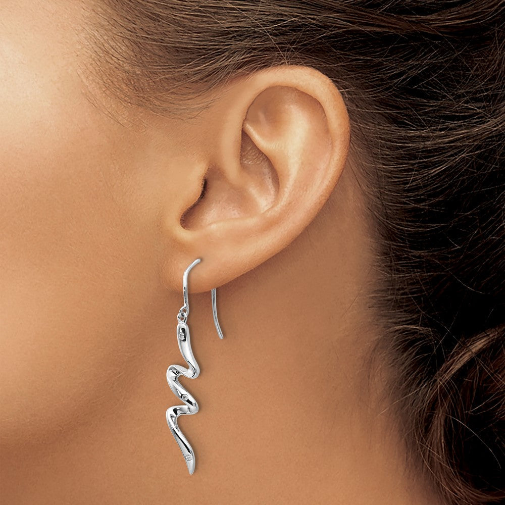 White Ice Diamant-Ohrhänger aus rhodiniertem Sterlingsilber mit Schäferhaken