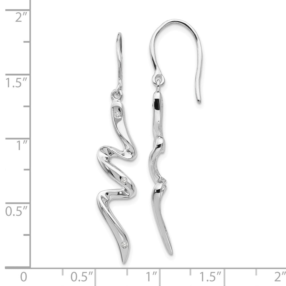 White Ice Diamant-Ohrhänger aus rhodiniertem Sterlingsilber mit Schäferhaken