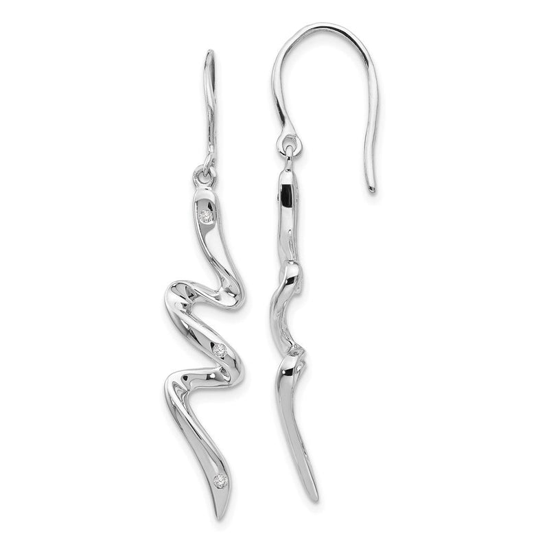 White Ice Diamant-Ohrhänger aus rhodiniertem Sterlingsilber mit Schäferhaken
