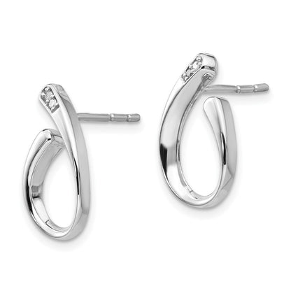 Ohrstecker aus rhodiniertem Sterlingsilber mit Diamant