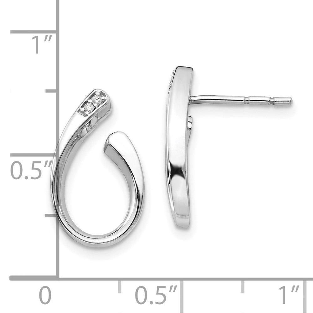 Ohrstecker aus rhodiniertem Sterlingsilber mit Diamant