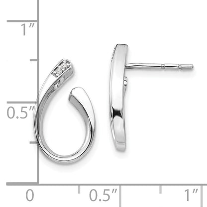 Ohrstecker aus rhodiniertem Sterlingsilber mit Diamant