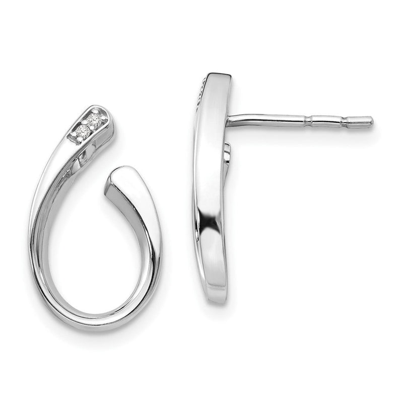 Ohrstecker aus rhodiniertem Sterlingsilber mit Diamant