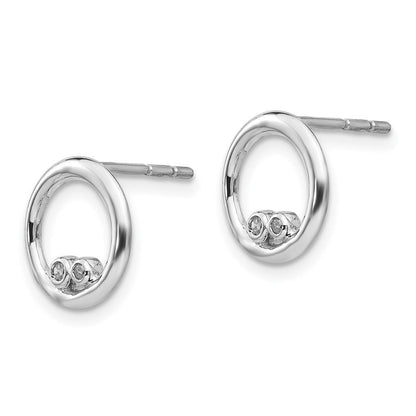 Ohrstecker aus rhodiniertem Sterlingsilber mit offenem Kreis und Diamanten „White Ice“