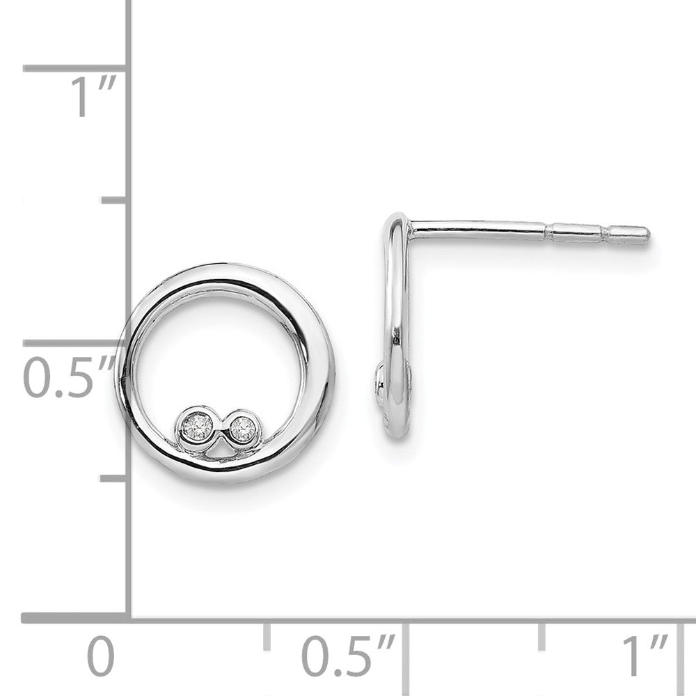 Ohrstecker aus rhodiniertem Sterlingsilber mit offenem Kreis und Diamanten „White Ice“