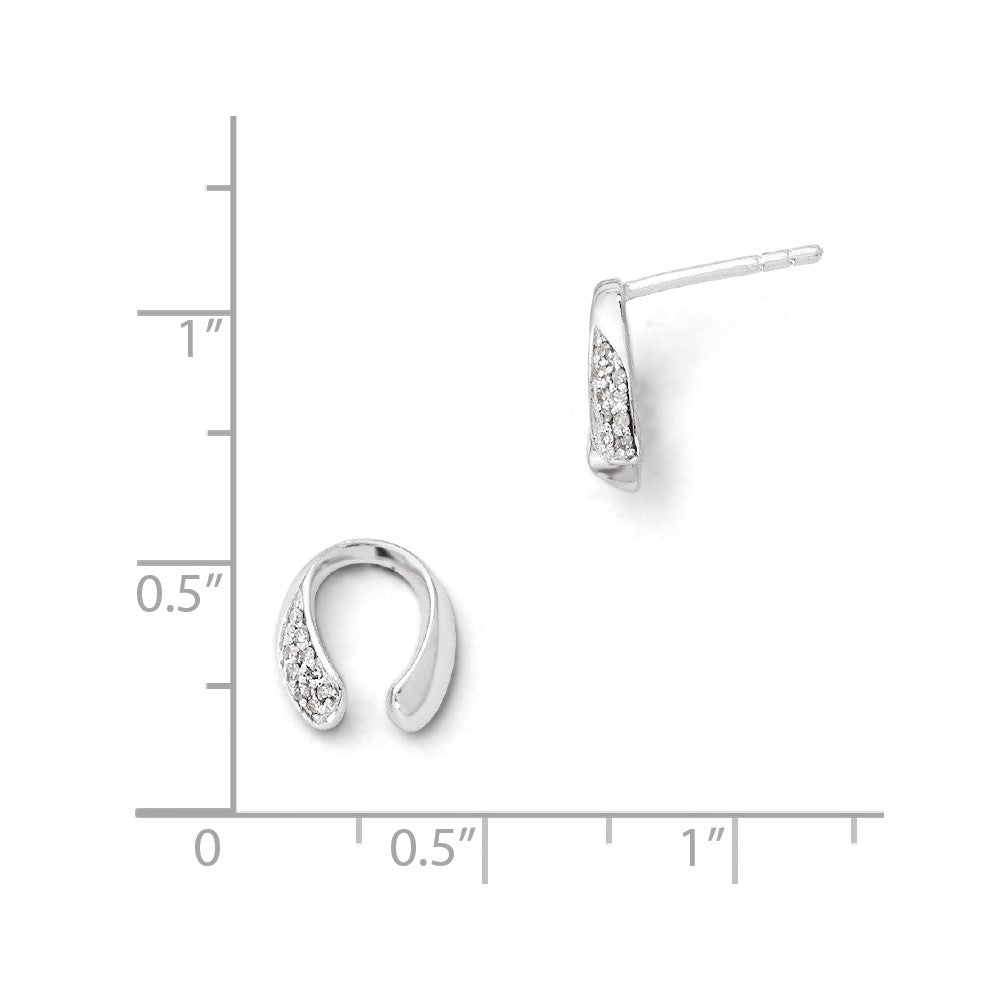 Sterlingsilber Diamant-Ohrringe, 0,06 ct
