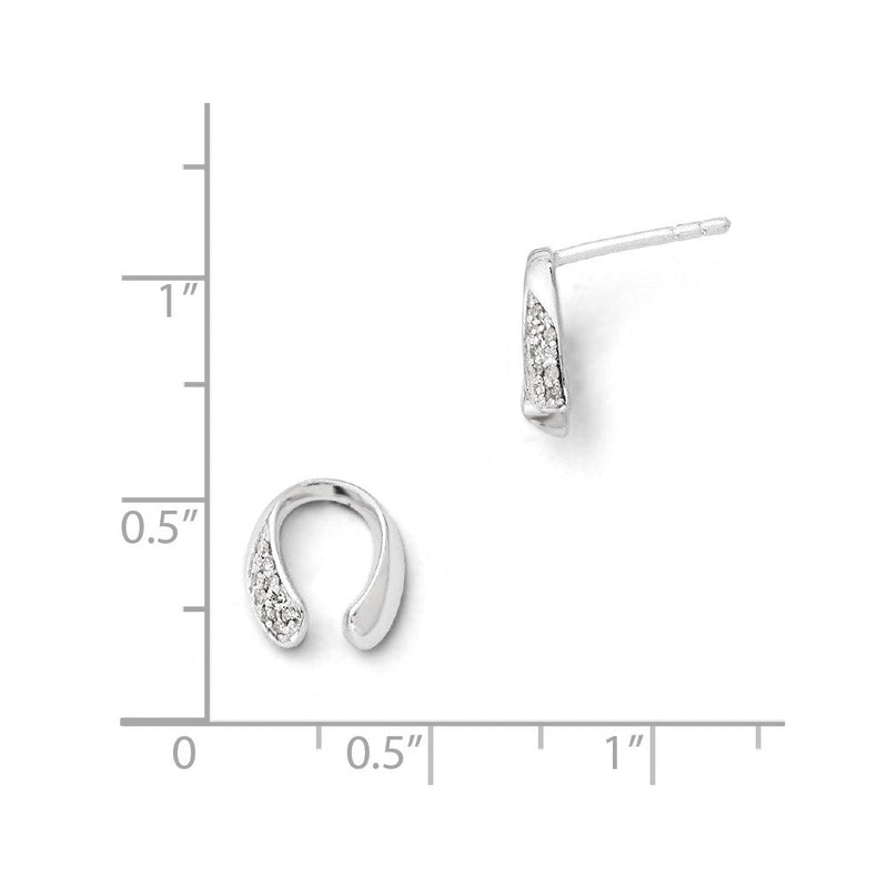 Sterlingsilber Diamant-Ohrringe, 0,06 ct