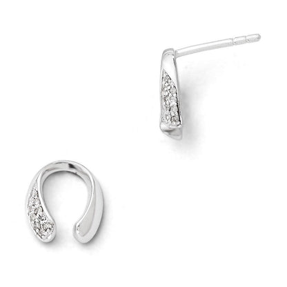 Sterlingsilber Diamant-Ohrringe, 0,06 ct