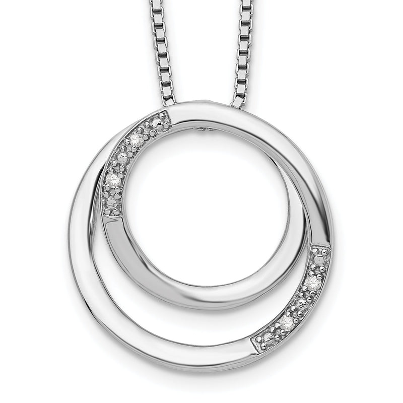 Sterlingsilber Weiß Eis Rhodiniert 18 Zoll Diamant Halskette mit 2 Verlängerung