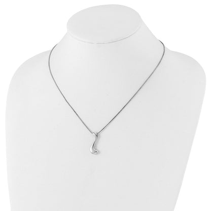 Sterlingsilber Weiß Eis Poliert.02ct. Diamant mit 2 Zoll Verlängerung Halskette