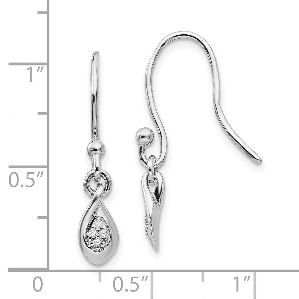 White Ice Ohrhänger aus rhodiniertem Sterlingsilber mit Diamanten und Ohrhaken
