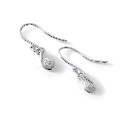 White Ice Ohrhänger aus rhodiniertem Sterlingsilber mit Diamanten und Ohrhaken