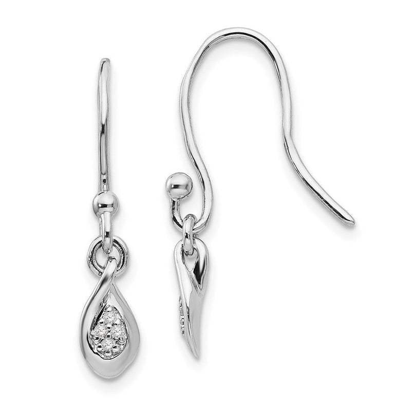 White Ice Ohrhänger aus rhodiniertem Sterlingsilber mit Diamanten und Ohrhaken
