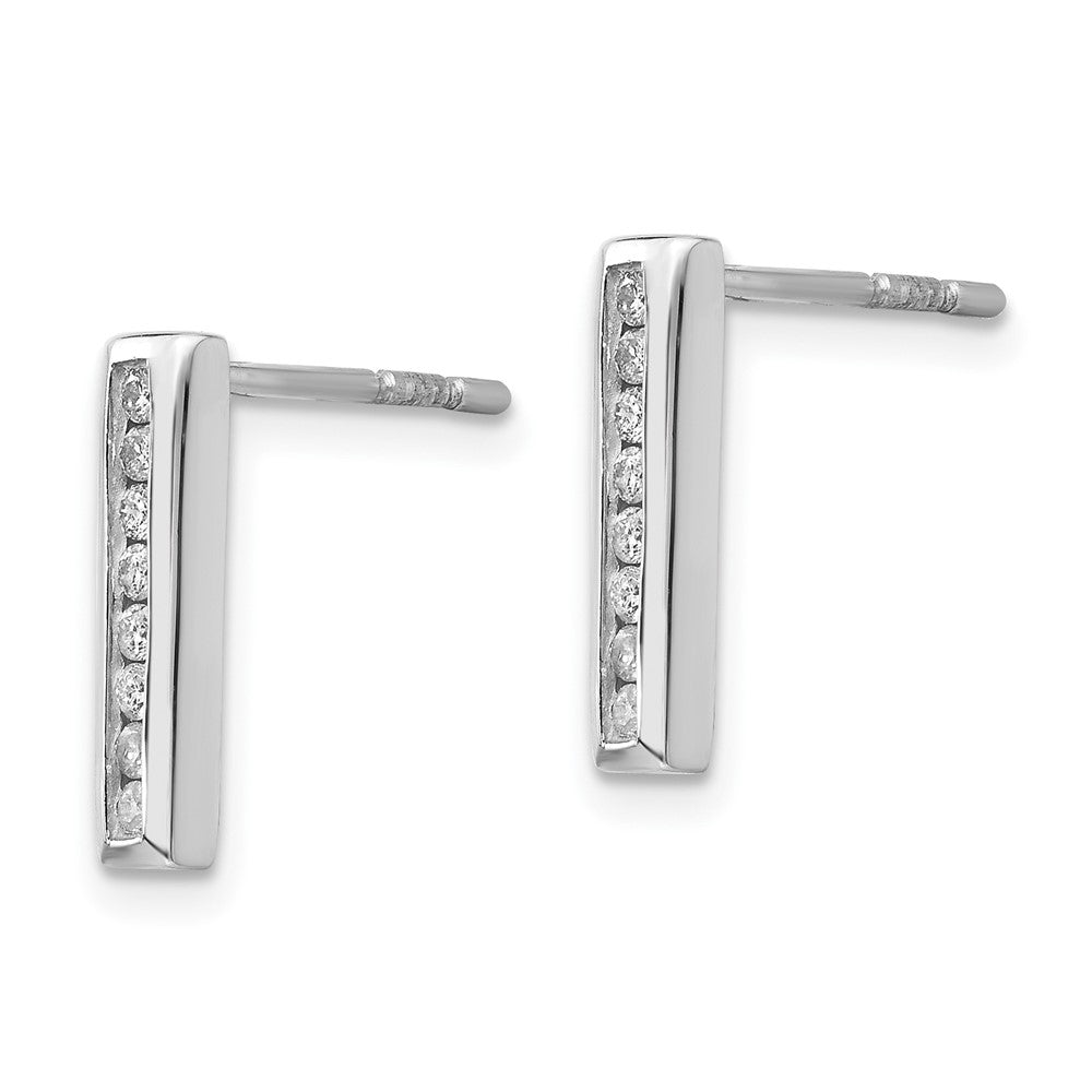 White Ice Ohrhänger aus rhodiniertem Sterlingsilber mit kanalgefassten Diamanten und Steckverschluss