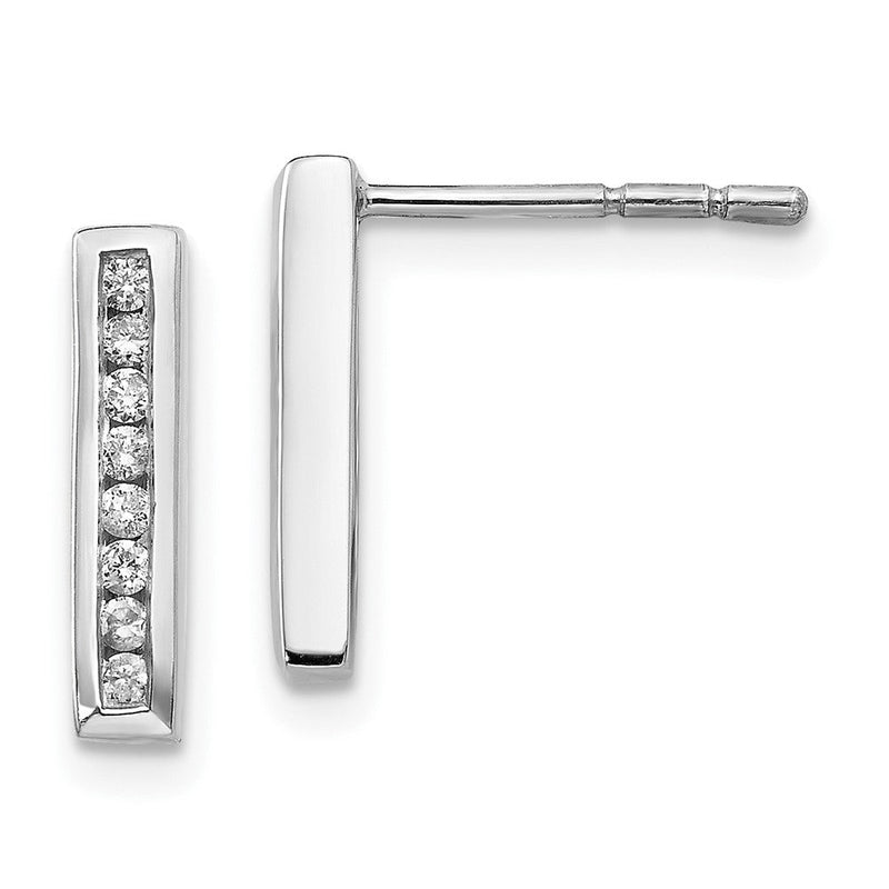 White Ice Ohrhänger aus rhodiniertem Sterlingsilber mit kanalgefassten Diamanten und Steckverschluss