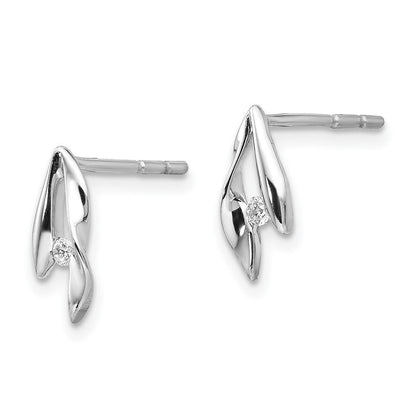 Ohrstecker aus Sterlingsilber, rhodiniert, mattiert und poliert, mit Diamanten