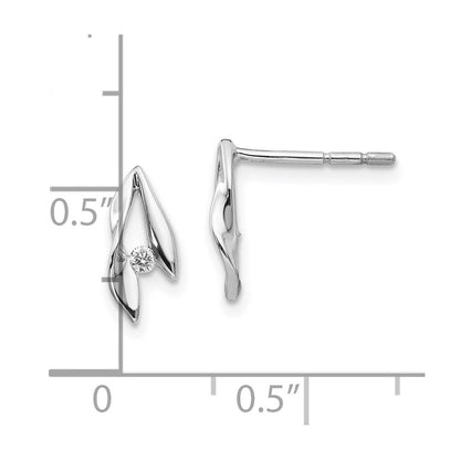 Ohrstecker aus Sterlingsilber, rhodiniert, mattiert und poliert, mit Diamanten