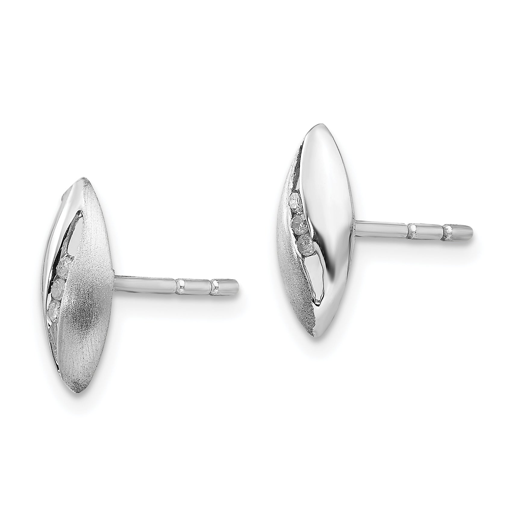White Ice Ohrstecker aus rhodiniertem Sterlingsilber, satiniert und poliert, mit Diamanten