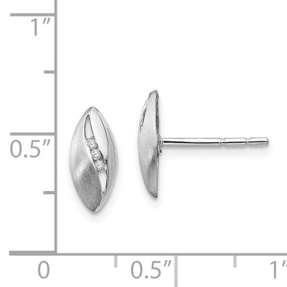 White Ice Ohrstecker aus rhodiniertem Sterlingsilber, satiniert und poliert, mit Diamanten