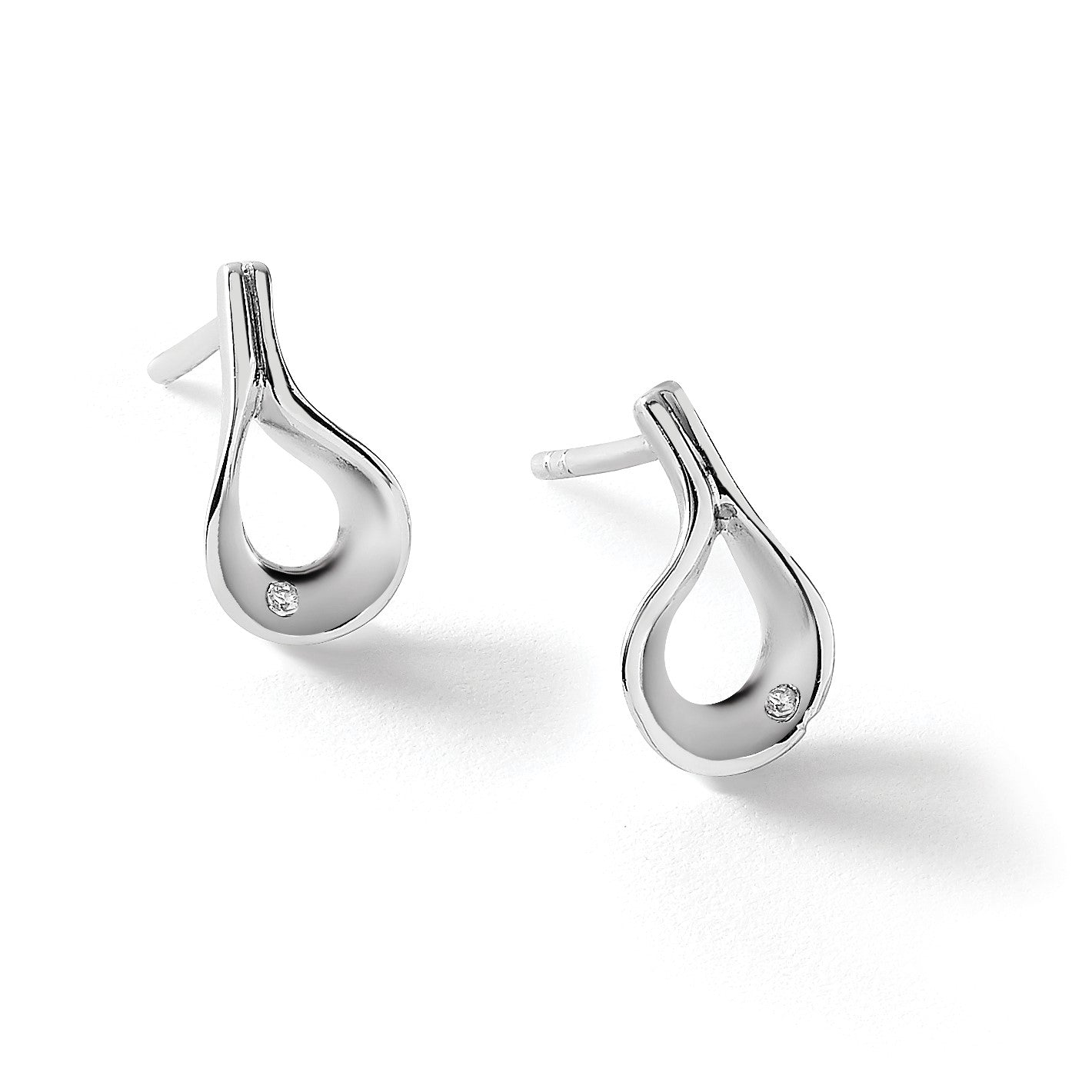 White Ice Ohrstecker aus rhodiniertem Sterlingsilber mit Diamanten