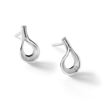 White Ice Ohrstecker aus rhodiniertem Sterlingsilber mit Diamanten