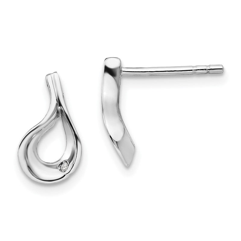 White Ice Ohrstecker aus rhodiniertem Sterlingsilber mit Diamanten
