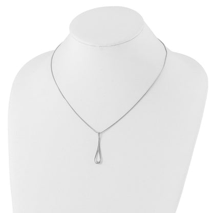 Sterlingsilber Weiß Eis Rhodiniert 18 Zoll Diamant Offen Tropfen Halskette mit 2 Verlängerung