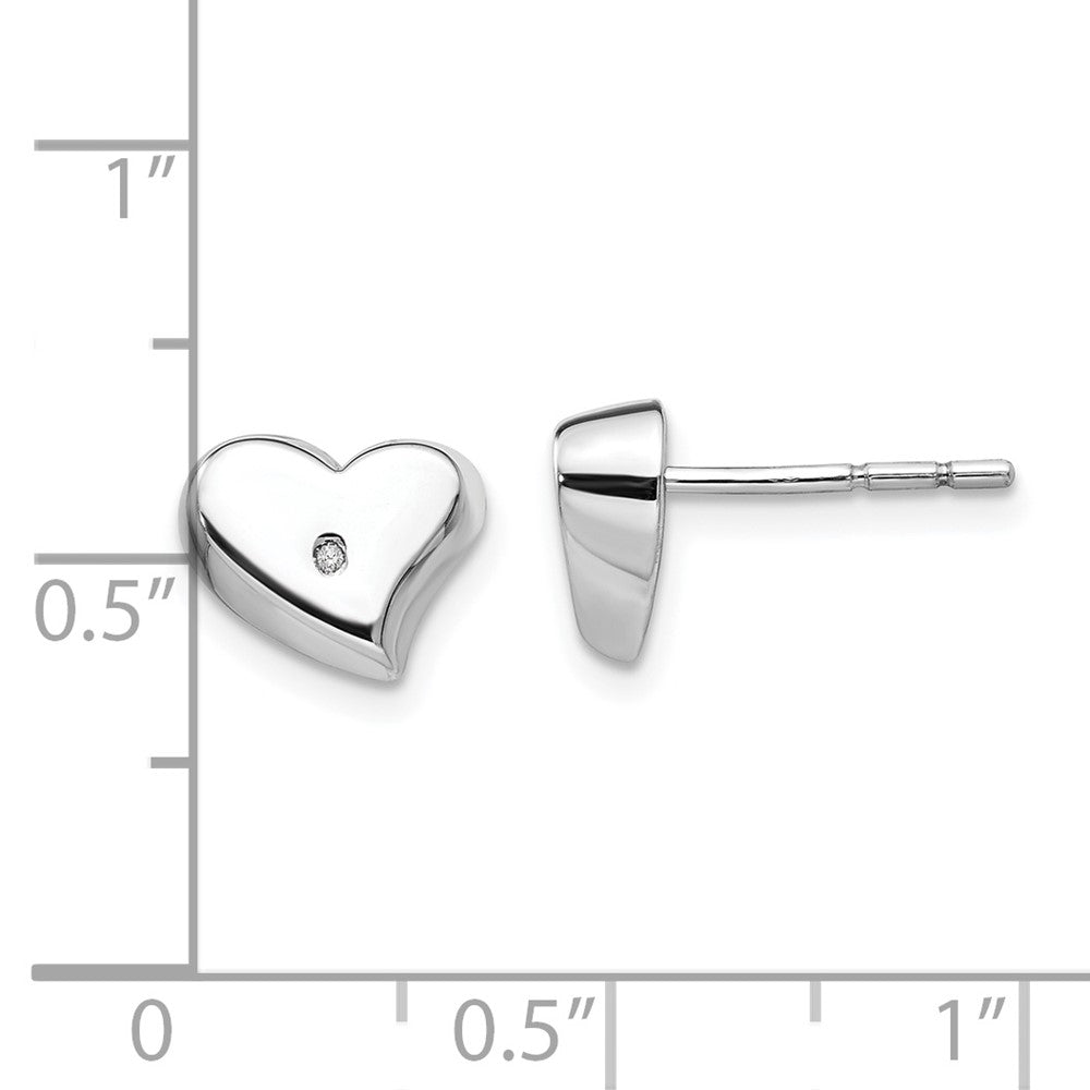 White Ice Sterlingsilber rhodiniert, satiniert und poliert, Diamant-Herz-Ohrstecker