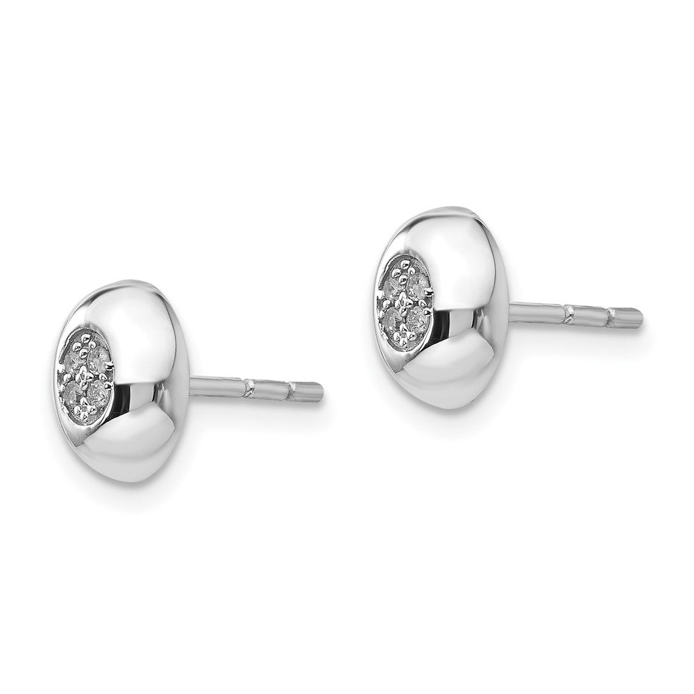 Sterlingsilber-Ohrstecker mit Diamant, rhodiniert, White Ice