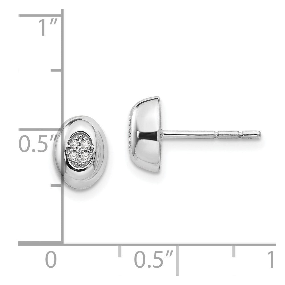 Sterlingsilber-Ohrstecker mit Diamant, rhodiniert, White Ice