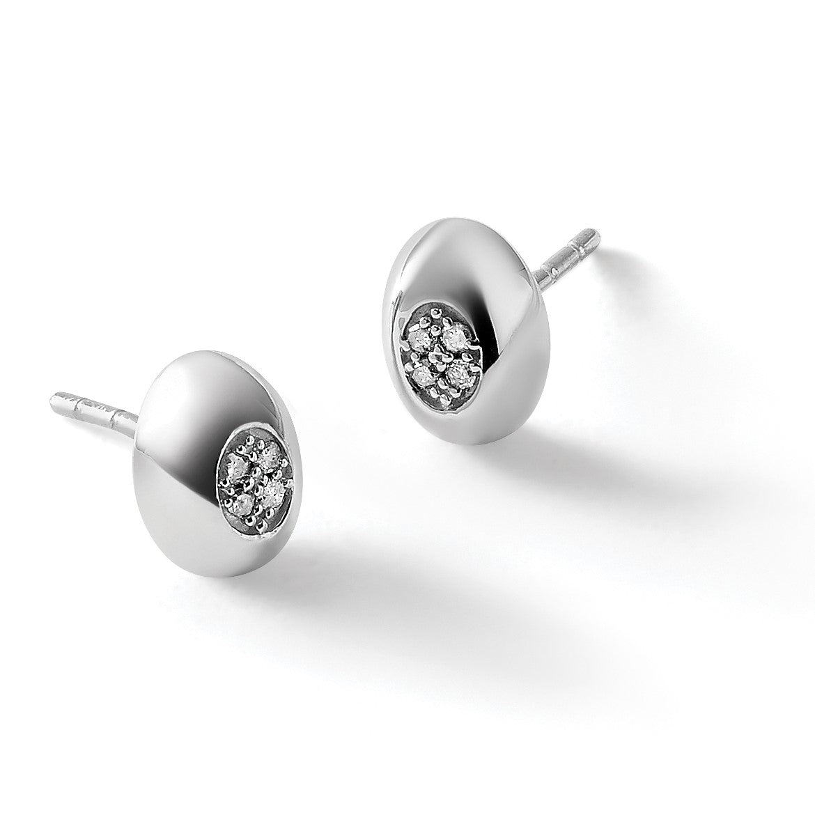 Sterlingsilber-Ohrstecker mit Diamant, rhodiniert, White Ice