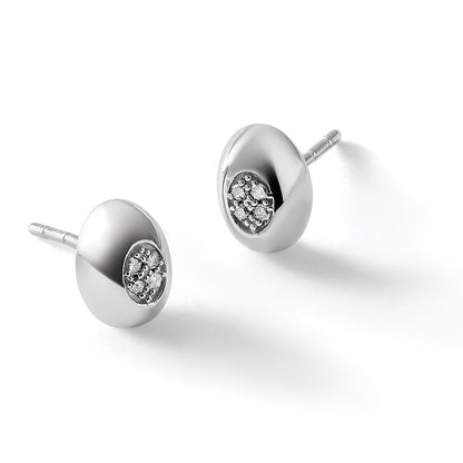 Sterlingsilber-Ohrstecker mit Diamant, rhodiniert, White Ice